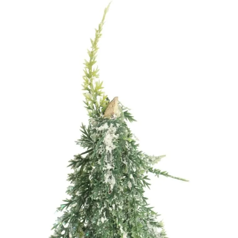 Sztuczne Drzewko CHOINKA OŚNIEŻONA W JUCIE 24 cm