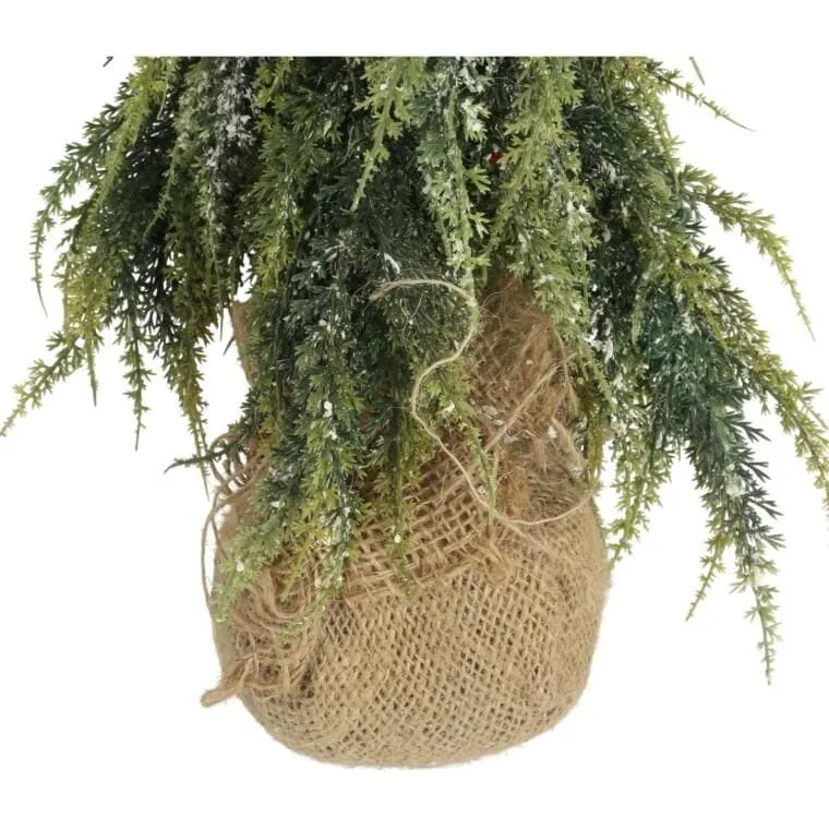 Sztuczne Drzewko CHOINKA OŚNIEŻONA W JUCIE 50 cm