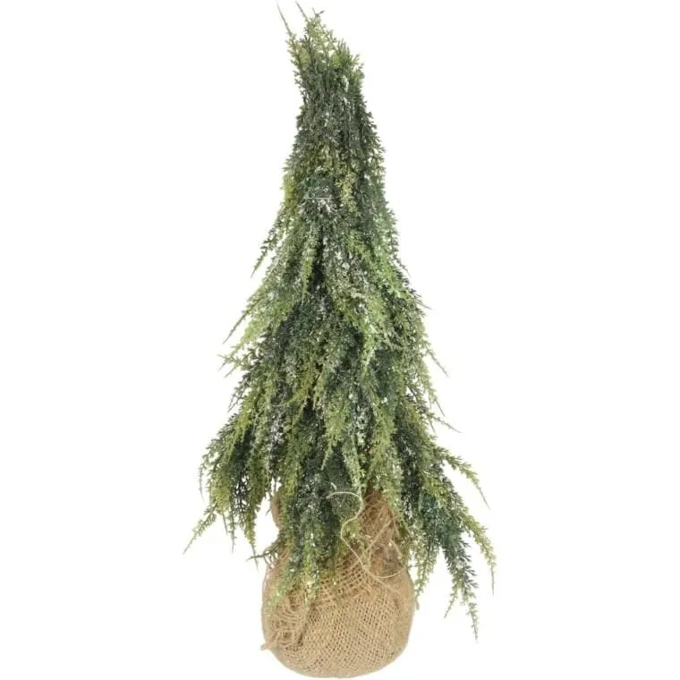 Sztuczne Drzewko CHOINKA OŚNIEŻONA W JUCIE 50 cm