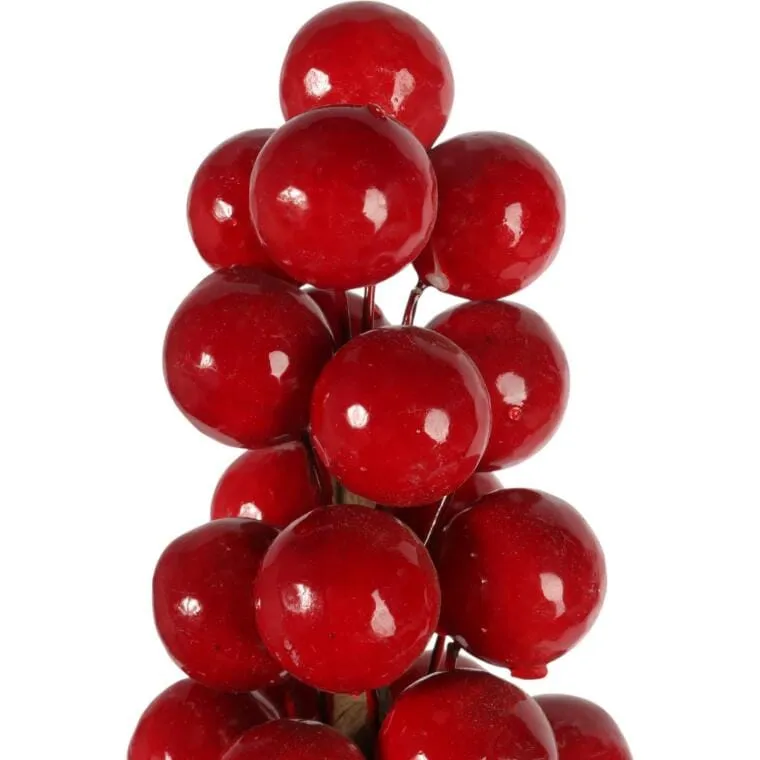 GAŁĄZKA Z JARZĘBINĄ 24 cm - Czerwona