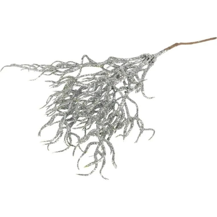 Pik Z Brokatowymi Gałązkami 30 cm - Srebrny