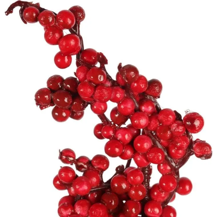 GAŁĄZKA Z JARZĘBINĄ 42 cm - Czerwona