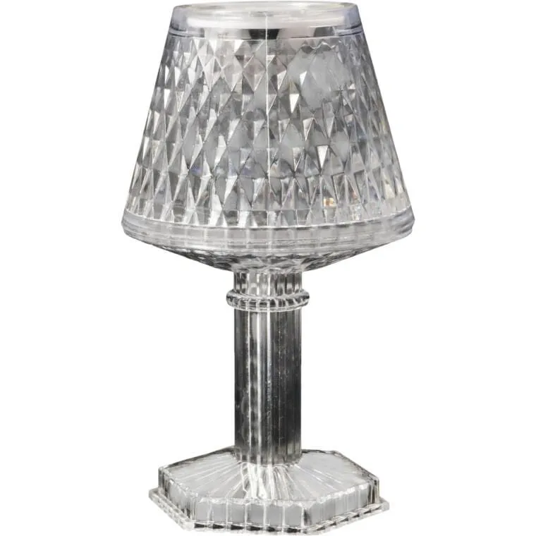 Lampka Stołowa LED Bateria, Przezroczysta 12 cm