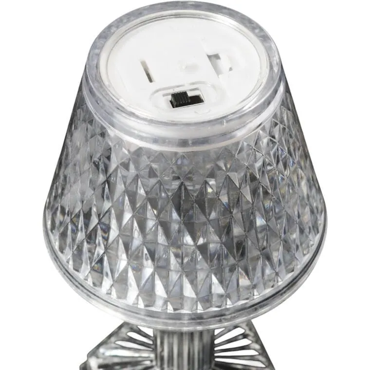 Lampka Stołowa LED Bateria, Przezroczysta 12 cm