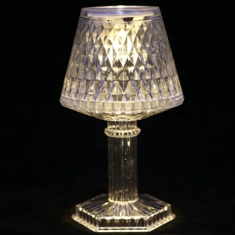 Lampka Stołowa LED Bateria, Przezroczysta 12 cm