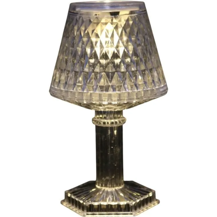 Lampka Stołowa LED Bateria, Przezroczysta 12 cm