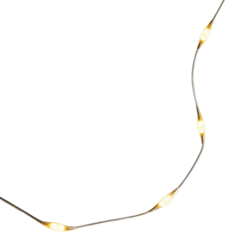 Lampki 10 LED Światełka Mikro Druciki Na Baterie Światło Ciepłe - Białe