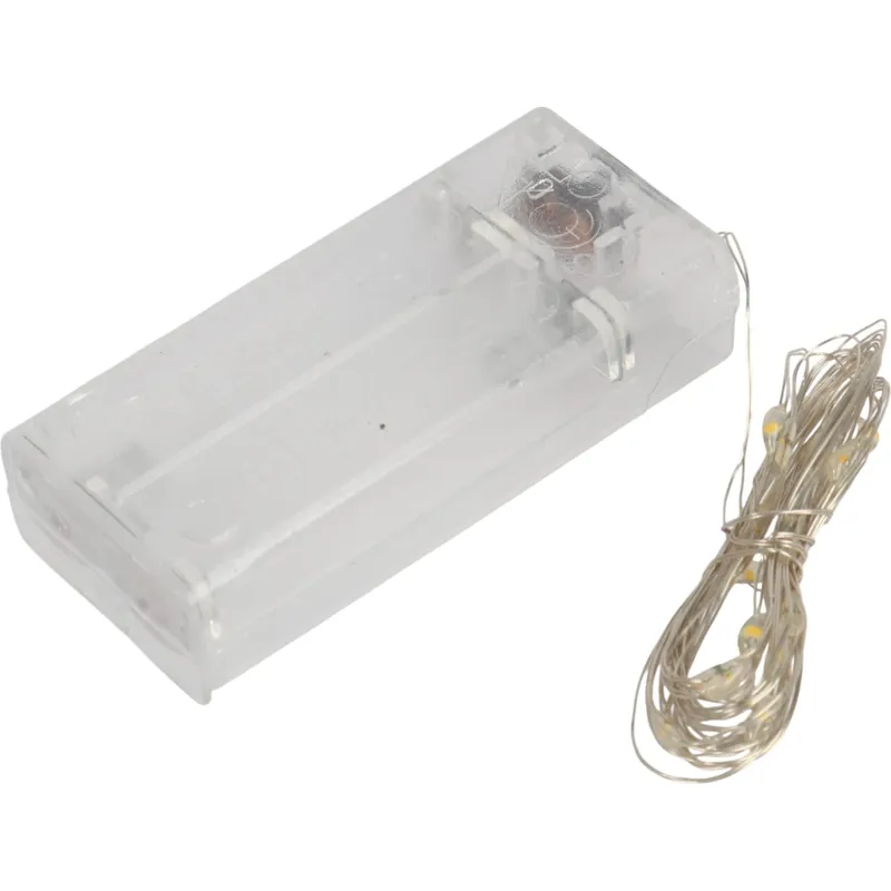 Lampki 10 LED Światełka Mikro Druciki Na Baterie Światło Ciepłe - Białe