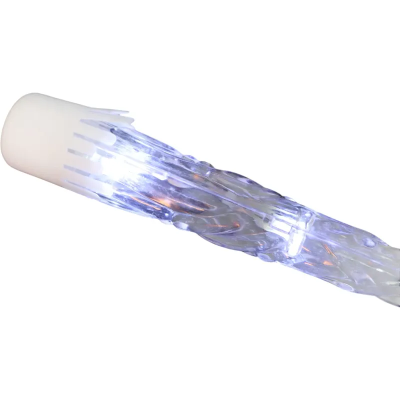 Lampki Zewnętrzne Sople Płynące 24 Sztuki 72 LED Stalaktyty Barwa Zimna - Biała