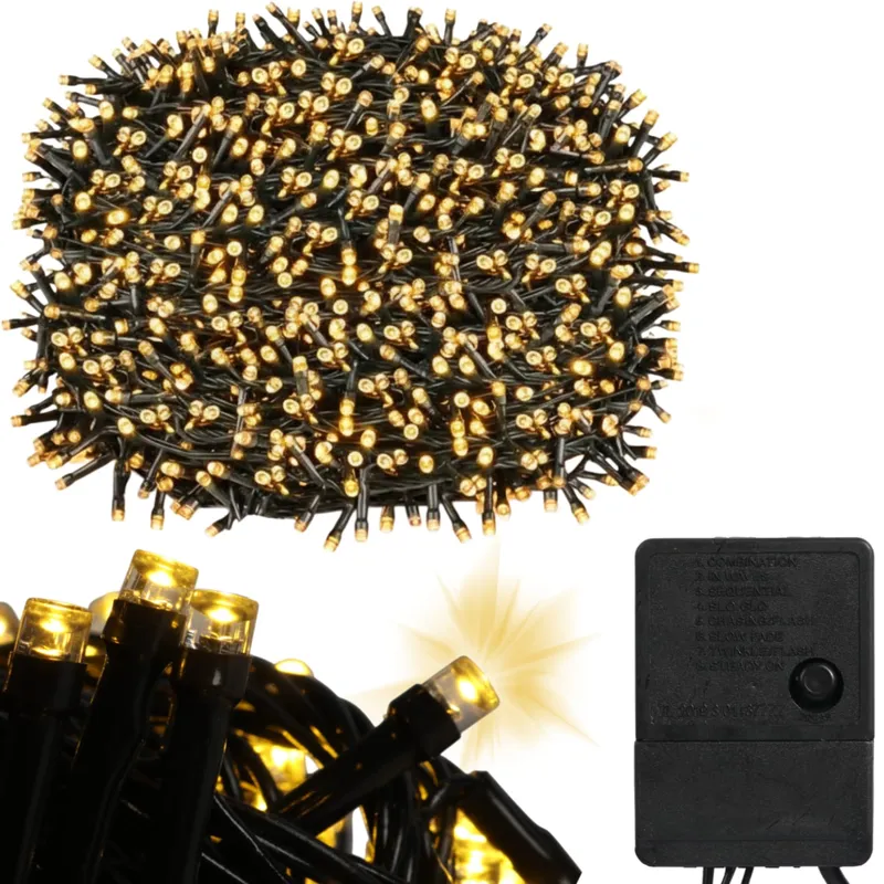 Mocne Lampki Choinkowe 500 LED Multi Zewnętrzne Wewnętrzne Programator 40m
