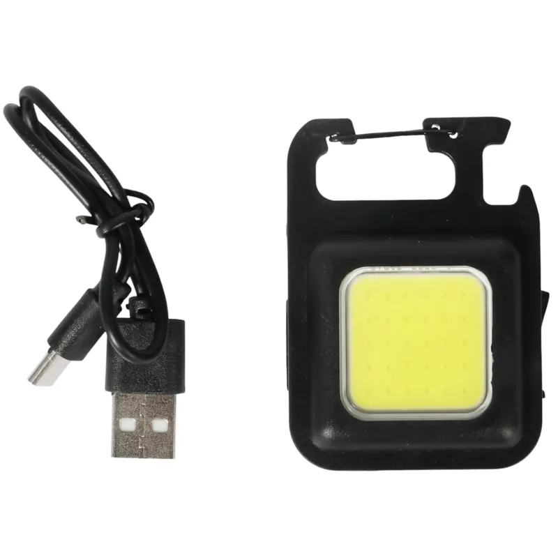 Mini Latarka Kieszonkowa Brelok LED USB Magnes Otwieracz Uchwyt
