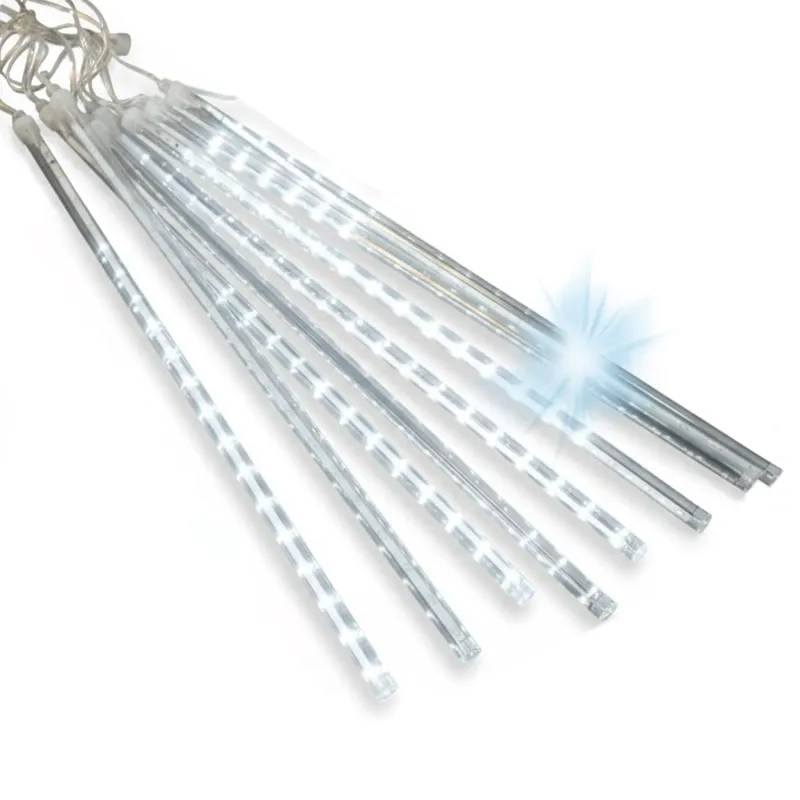 Deszcz Meteorów Sople LED Lampki Spadający Śnieg 45cm Zimny - Biały