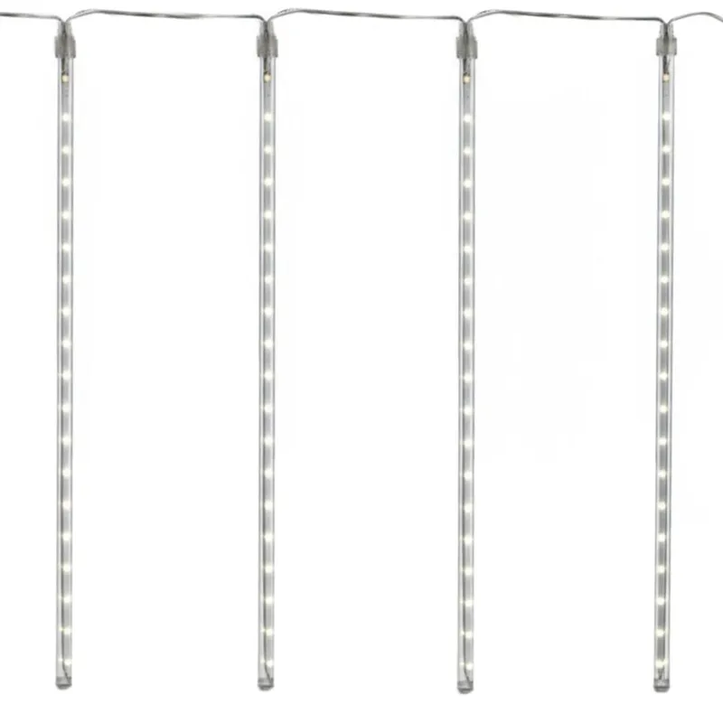 Deszcz Meteorów Sople LED Lampki Spadający Śnieg 45cm Zimny - Biały
