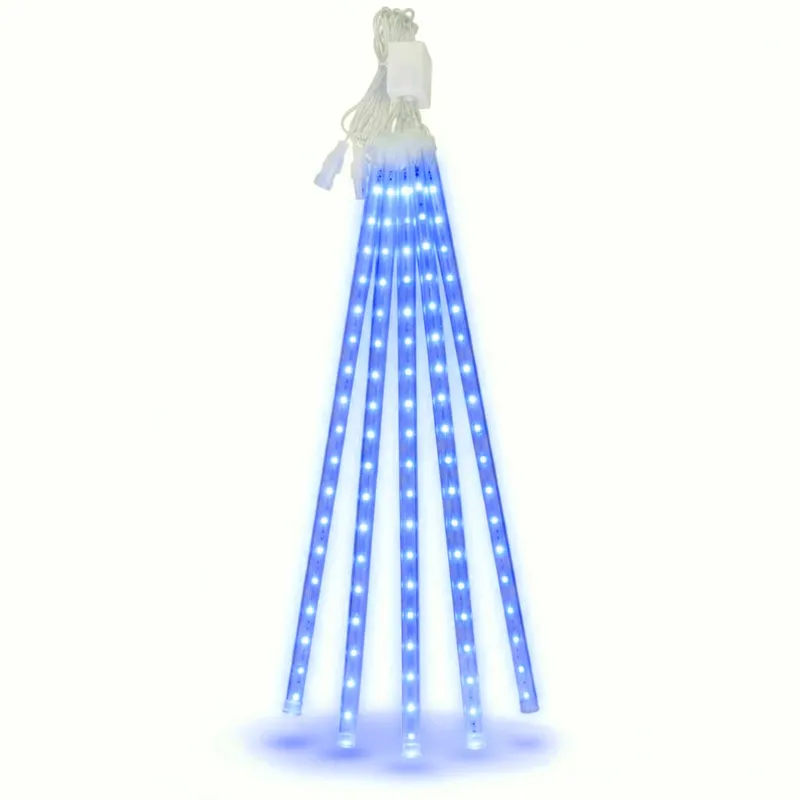 Deszcz Meteorów Sople LED Lampki Spadający Śnieg 45cm Niebieskie USB