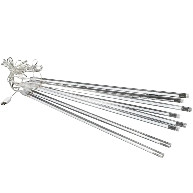 Deszcz Meteorów Sople LED Lampki Spadający Śnieg 45cm Niebieskie USB