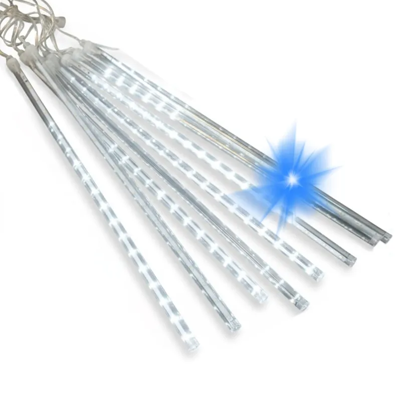 Deszcz Meteorów Sople LED Lampki Spadający Śnieg 45cm Niebieskie USB