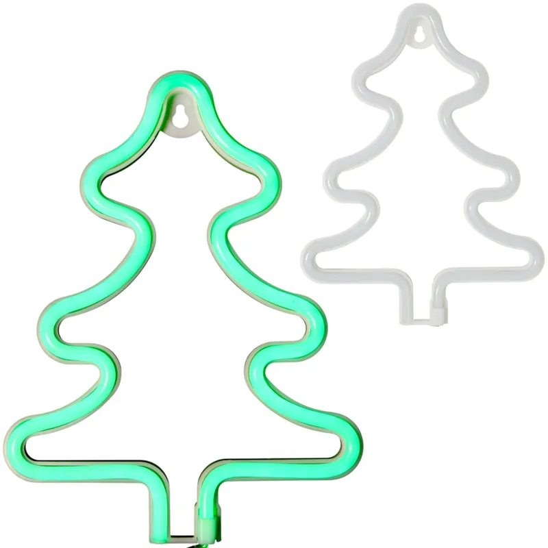 Bożonarodzeniowa Dekoracja Świetlna LED - Neon Choinka 23 cm