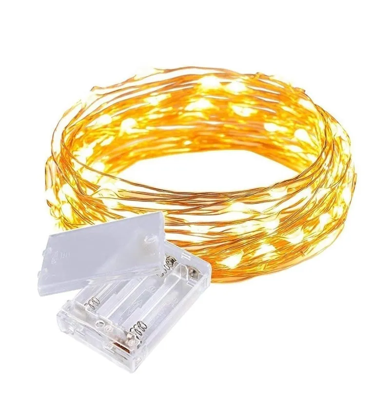Lampki LED Drucik 10 Metrów 100 LED Na Baterie Mikro Światełka Ciepłe - Białe