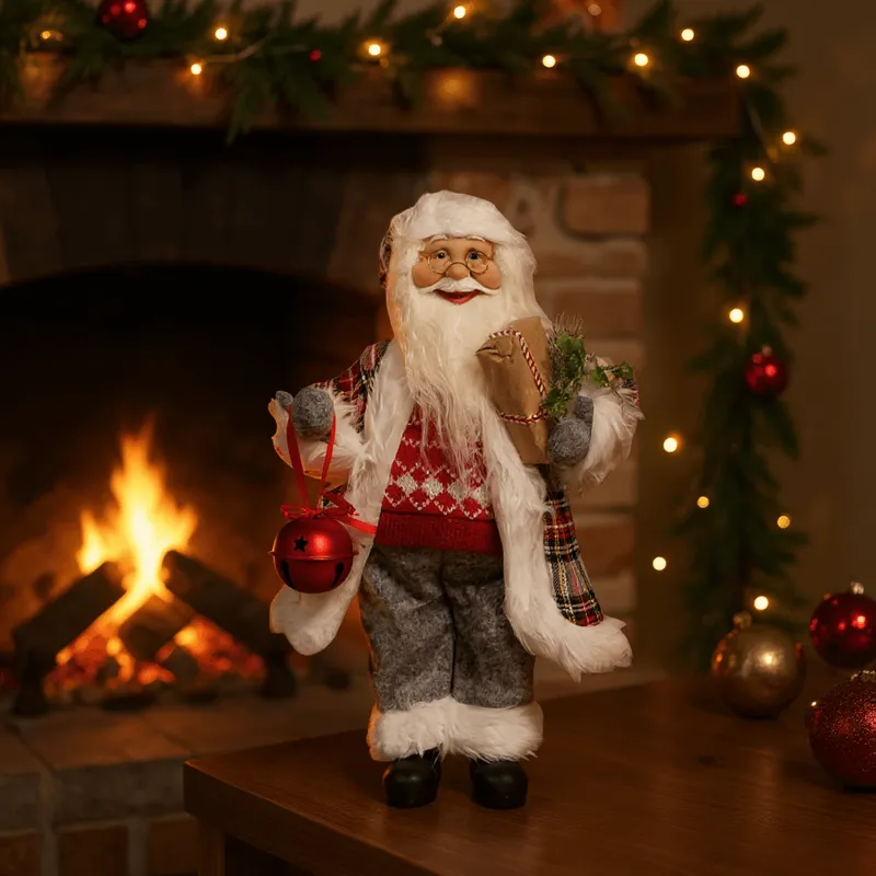 ŚWIĘTY MIKOŁAJ Świąteczny FIGURKA Skandynawski DEKORACJA Ozdoba 48cm