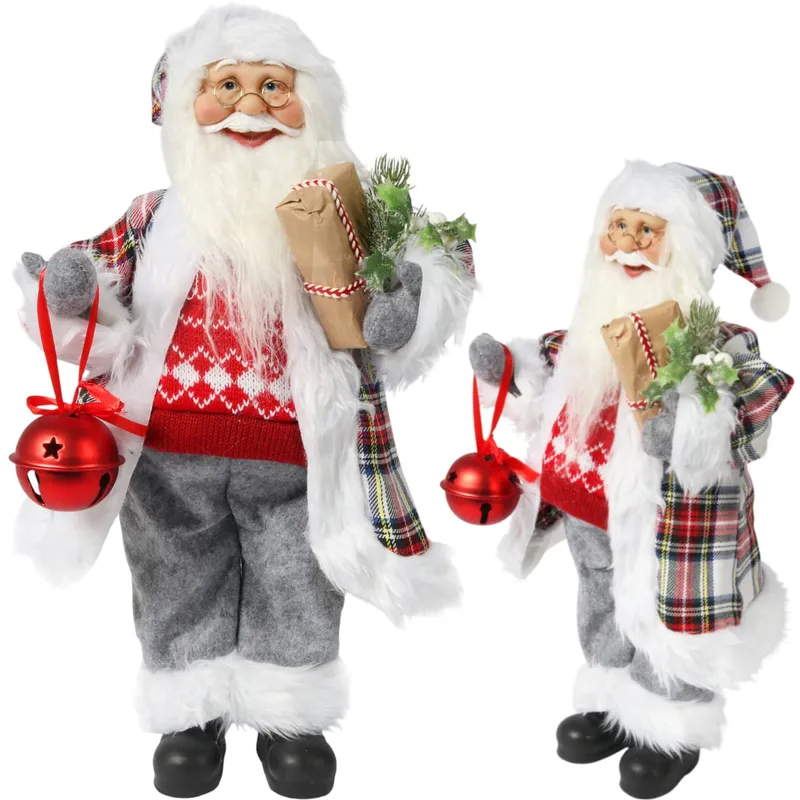 ŚWIĘTY MIKOŁAJ Świąteczny FIGURKA Skandynawski DEKORACJA Ozdoba 48cm