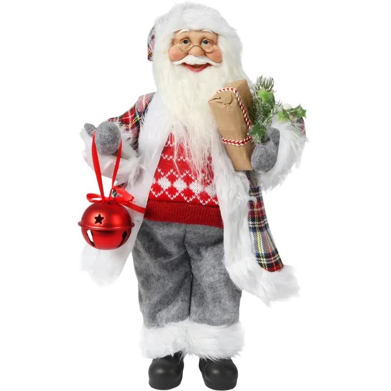 ŚWIĘTY MIKOŁAJ Świąteczny FIGURKA Skandynawski DEKORACJA Ozdoba 48cm