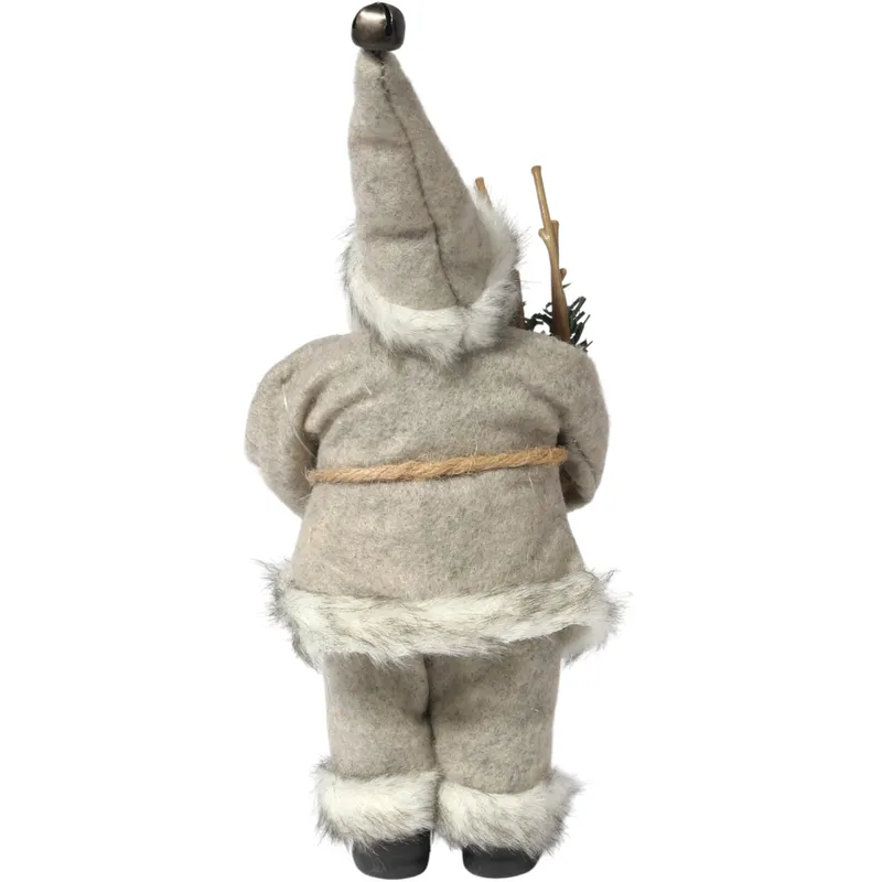 ŚWIĘTY MIKOŁAJ Świąteczny FIGURKA Skandynawski DEKORACJA Ozdoba 24 cm - Szary