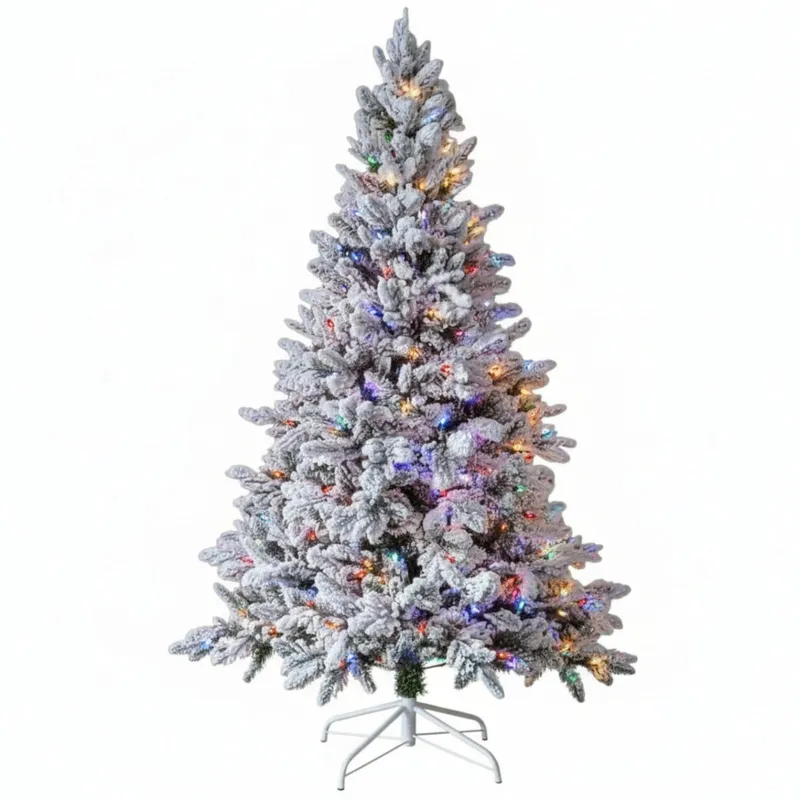 Luksusowa Choinka Sztuczna Świerk Ośnieżona 300 LED Biały/Multikolor 180 cm
