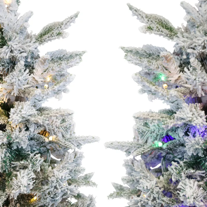 Luksusowa Choinka Sztuczna Świerk Ośnieżona 300 LED Biały/Multikolor 180 cm
