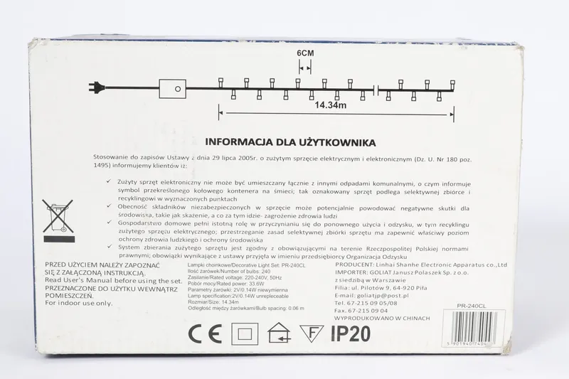 Lampki Choinkowe 240 LED Typu Ryź Z Programatorem Ciepłe - Białe