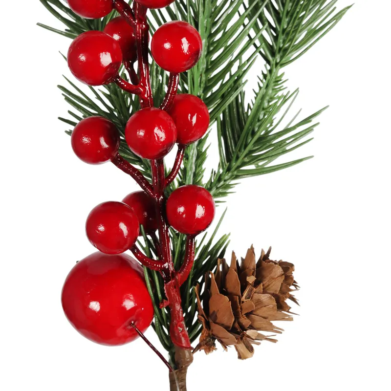 Gałązka Ozdobna Święta Stroik Boże Narodzenie Gałązki Sztuczne Jarzębina 35 cm
