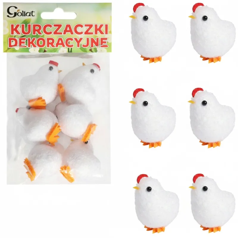 KURCZAKI Wielkanocne Do Dekoracji Kurczaczki 6 szt Na STROIK