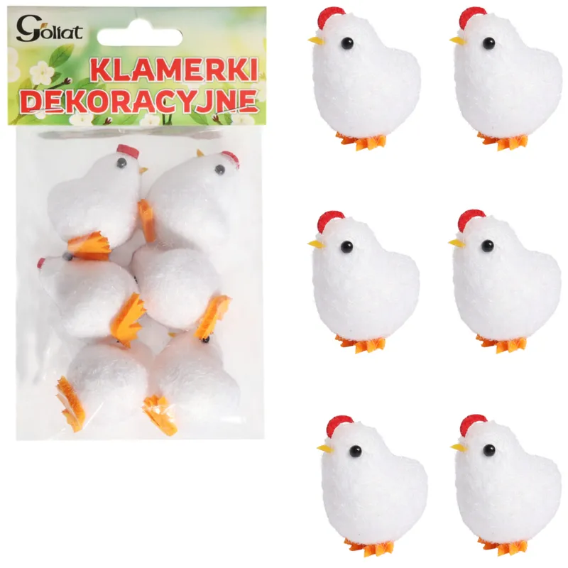 KURCZAKI Wielkanocne Do Dekoracji Kurczaczki 6 szt Na STROIK