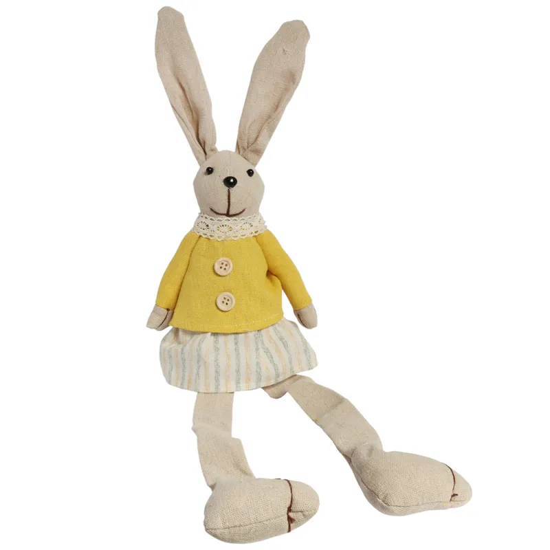 Zając Siedzący Ozdoba Wielkanocna Figurka W Żółtej Sukience 30 cm
