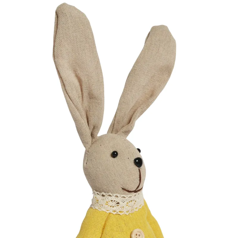 Zając Siedzący Ozdoba Wielkanocna Figurka W Żółtej Sukience 30 cm