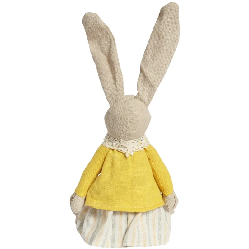 Zając Siedzący Ozdoba Wielkanocna Figurka W Żółtej Sukience 30 cm
