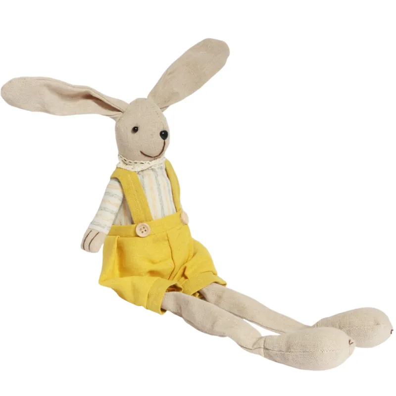 Zając Siedzący Ozdoba Wielkanocna Figurka W Żółtych Spodniach 30 cm