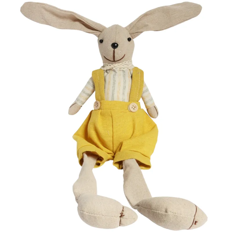 Zając Siedzący Ozdoba Wielkanocna Figurka W Żółtych Spodniach 30 cm