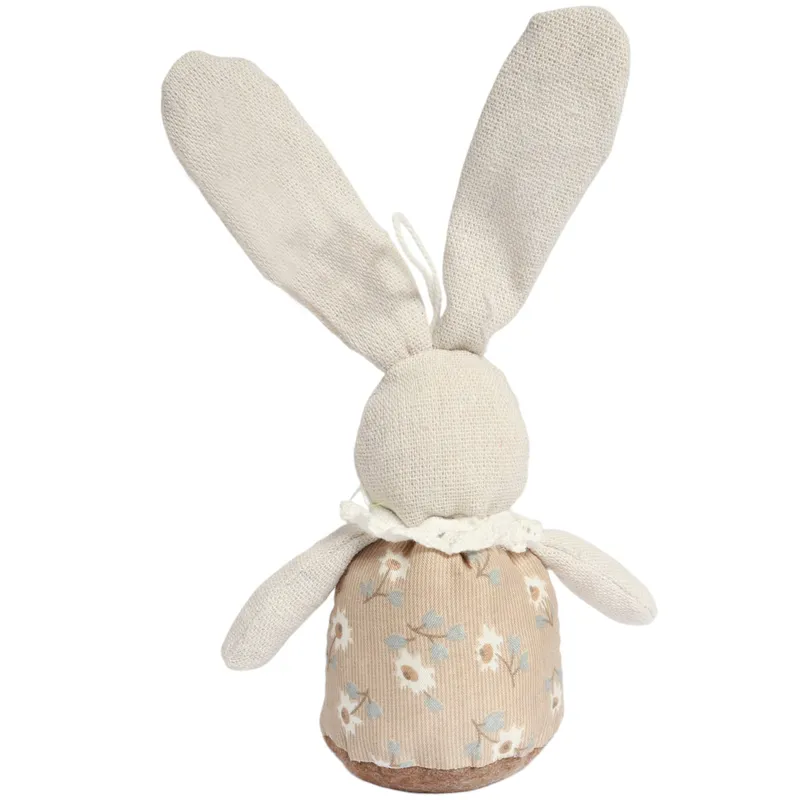 Zając STOJĄCY Lniany Ozdoba Wielkanocna Figurka 20 cm DZ