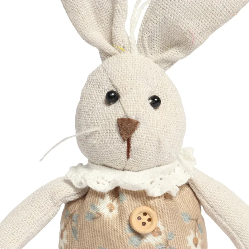 Zając STOJĄCY Lniany Ozdoba Wielkanocna Figurka 20 cm DZ