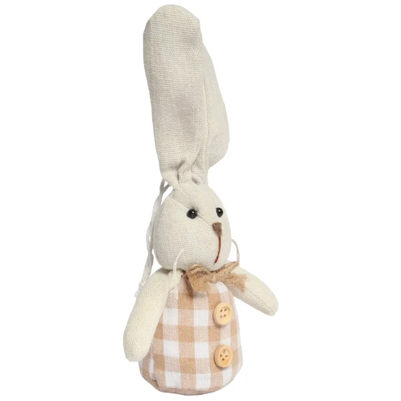 Zając STOJĄCY Lniany Ozdoba Wielkanocna Figurka 20 cm CH