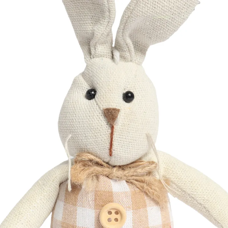 Zając STOJĄCY Lniany Ozdoba Wielkanocna Figurka 20 cm CH