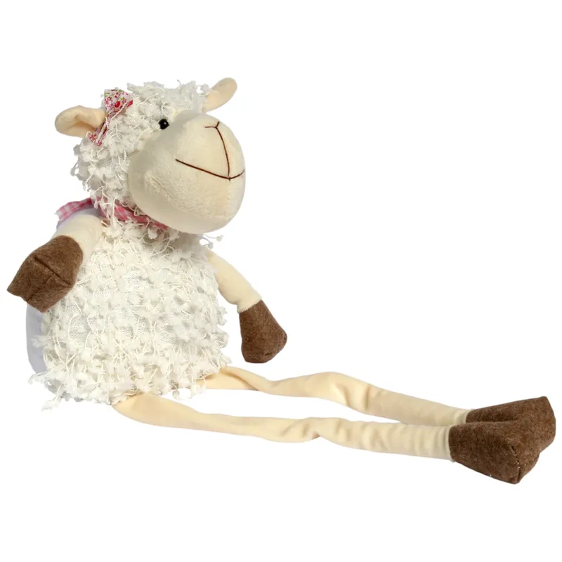 Baranek Siedzący Ozdoba Wielkanocna Figurka Pluszowa 50 cm - Biała