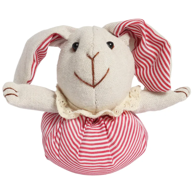 Zając STOJĄCY Lniany Ozdoba Wielkanocna Figurka 16 cm