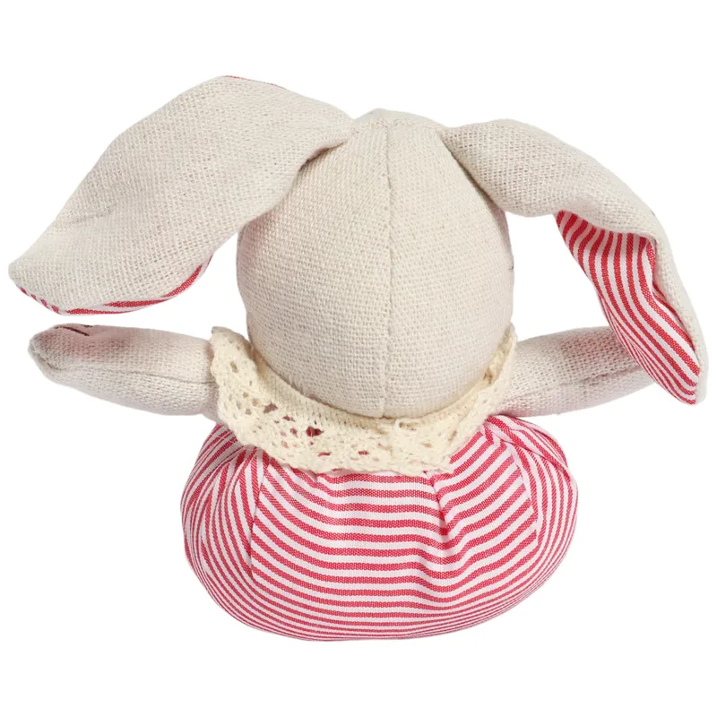 Zając STOJĄCY Lniany Ozdoba Wielkanocna Figurka 16 cm