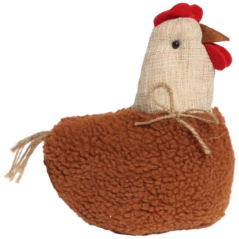 Kura Ozdoba Z Materiału Kura Folklor Wielkanoc - Brązowa