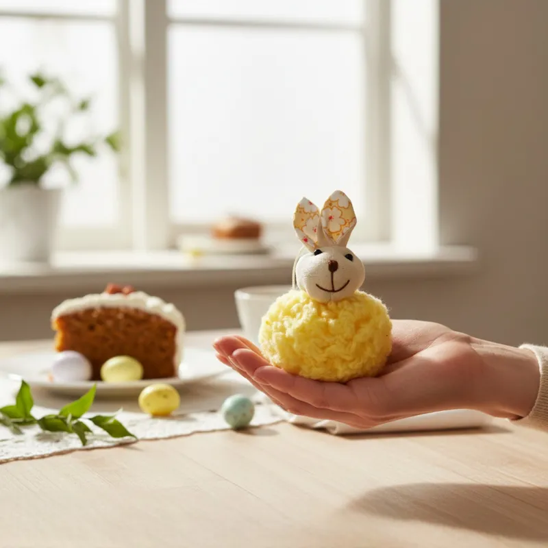 Zając Pluszowy Zawieszka Ozdoba Wielkanocna Figurka 11 cm - Żółta