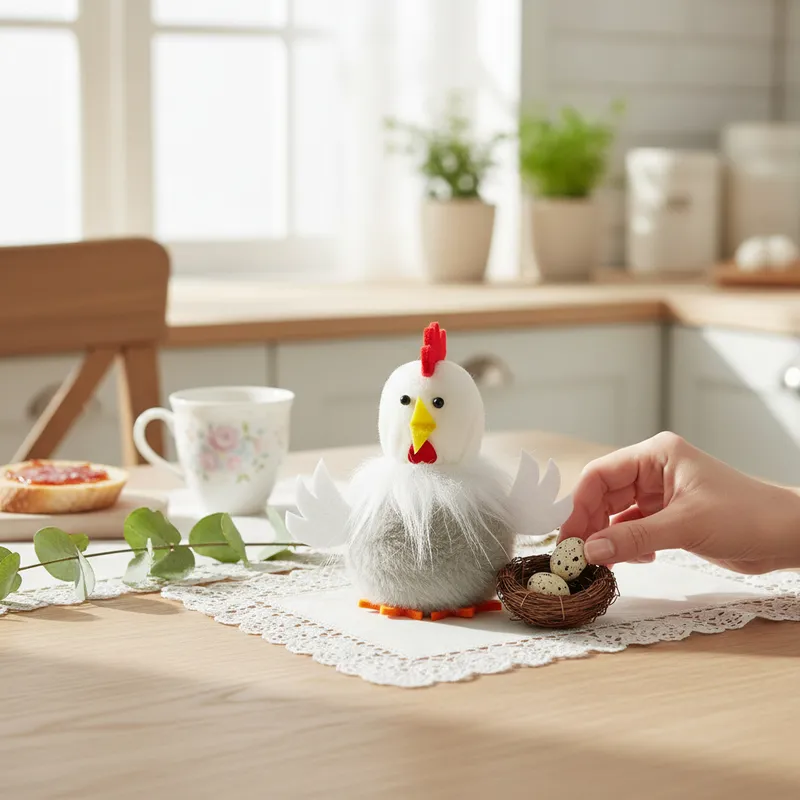 Kurka Pluszowa Zawieszka Ozdoba Wielkanocna Figurka 11 cm - Szara