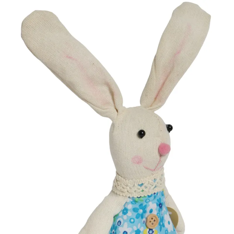 Zając Siedzący Ozdoba Wielkanocna Figurka W Niebieskiej Sukience 40 cm