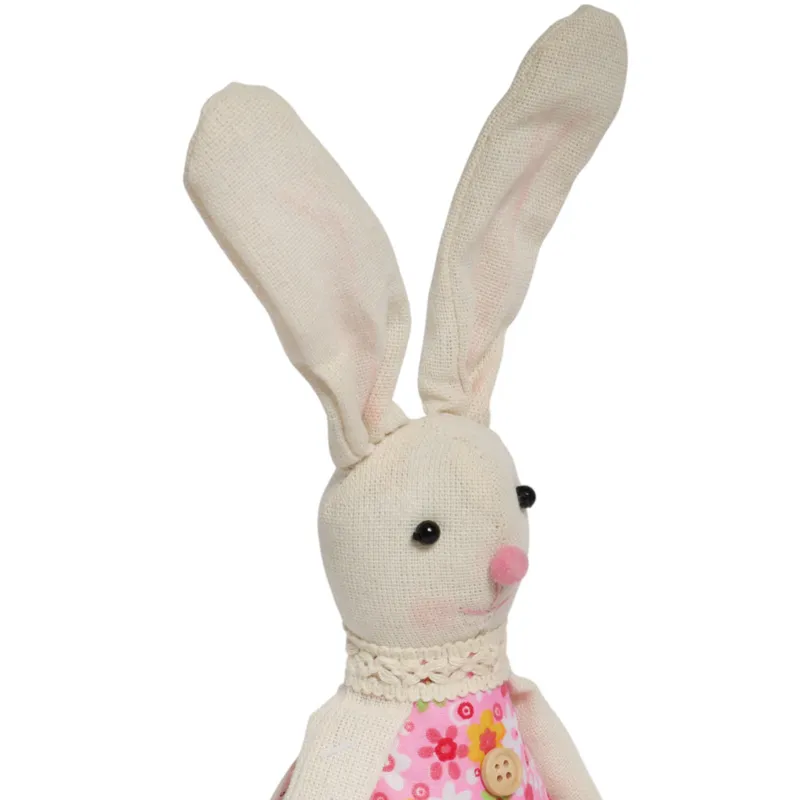 Zając Siedzący Ozdoba Wielkanocna Figurka W Różowej Sukience 40 cm