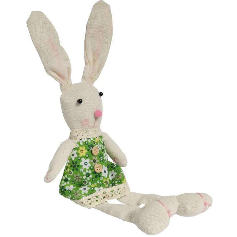 Zając Siedzący Ozdoba Wielkanocna Figurka W Zielonej Sukience 40 cm
